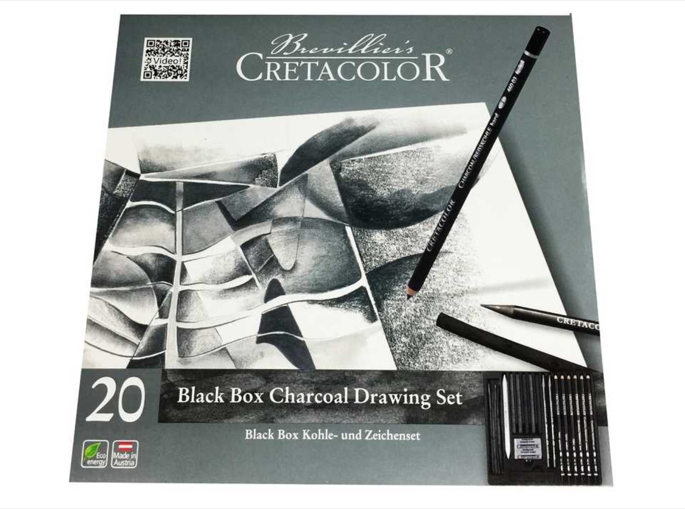 Cretacolor, black, box set, carboncino, 20pz