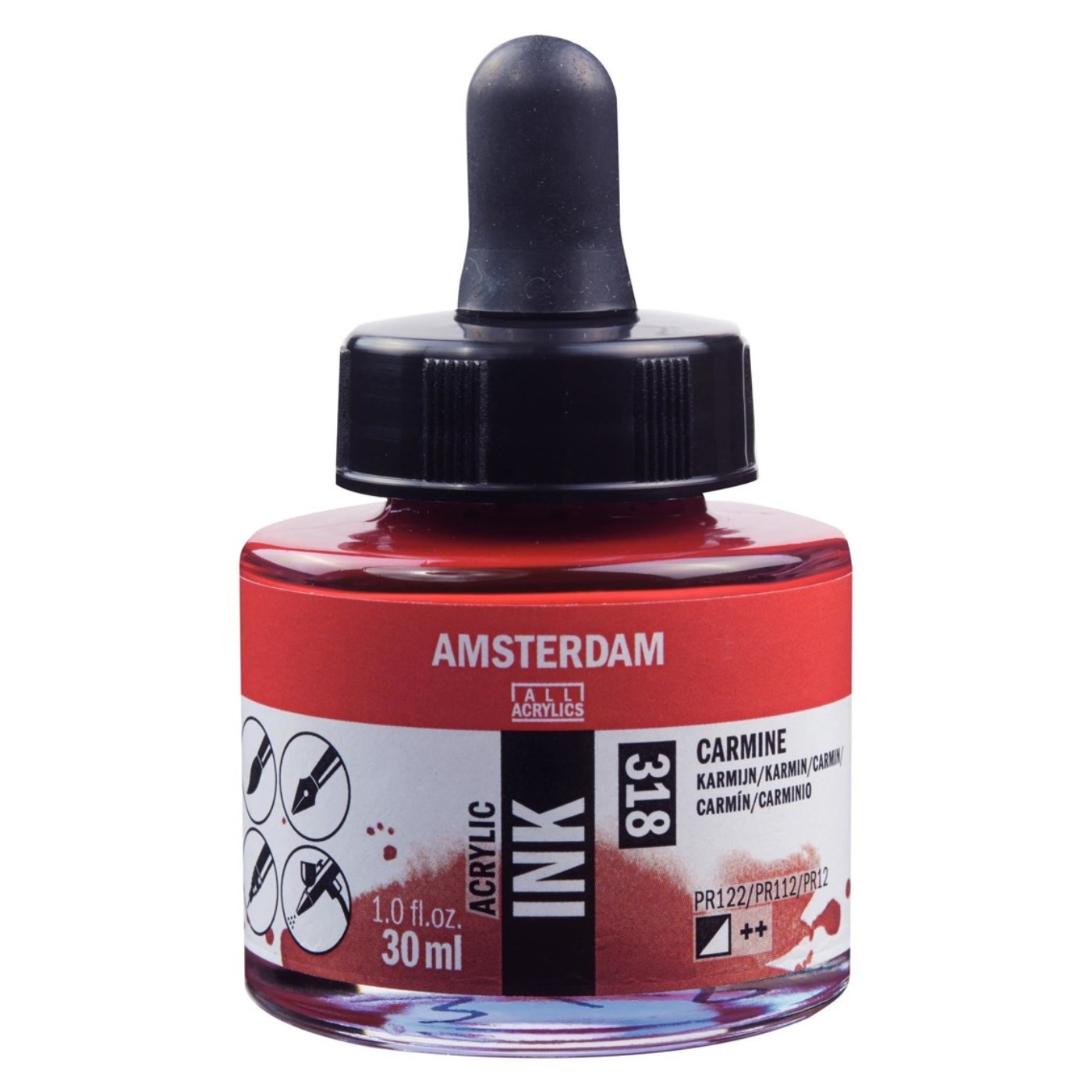 Amsterdam, acrylic, ink, inchiostro, carminio, 318, 30ml