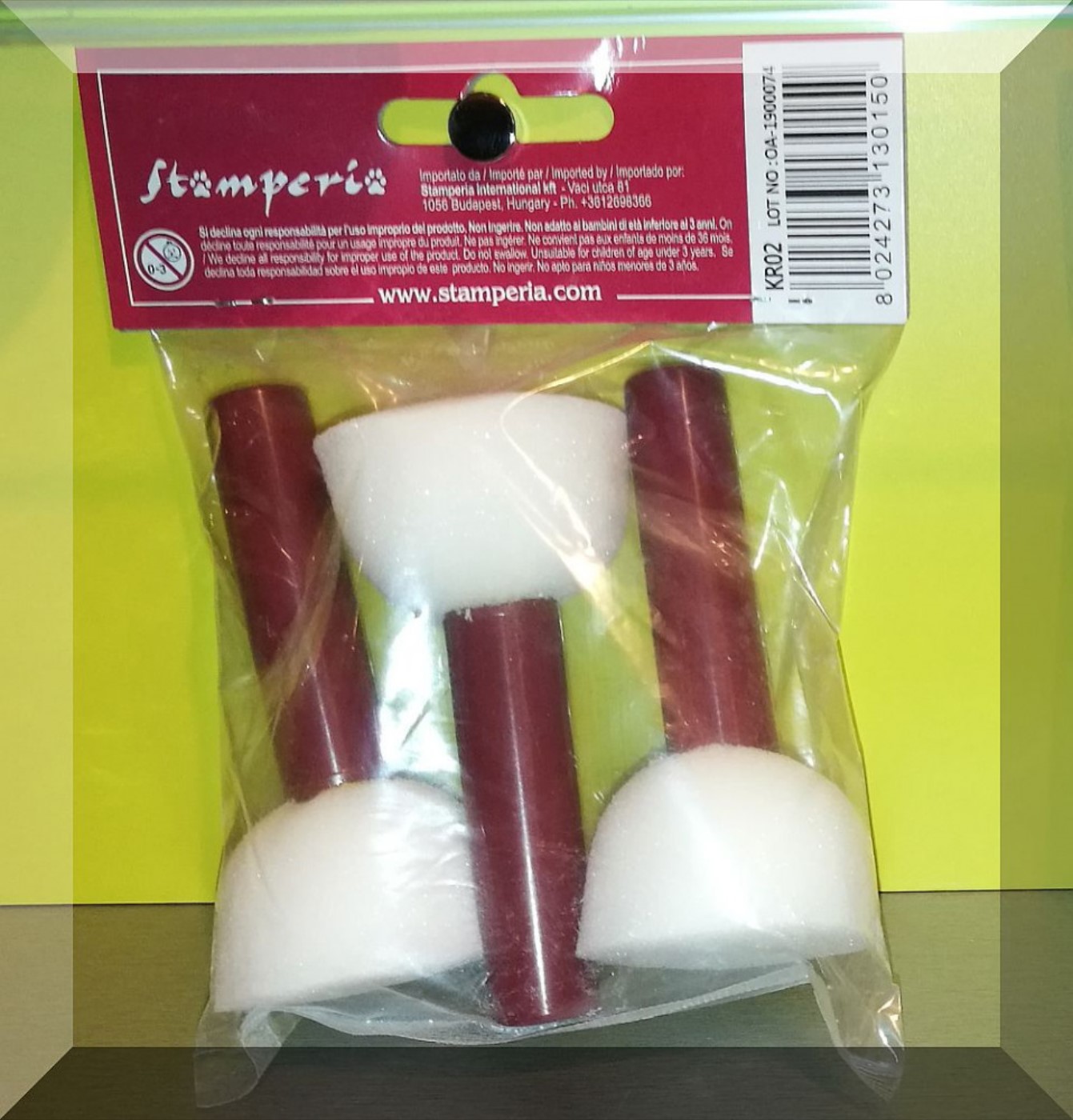 Set 3 spugne a tampone, dimensione grande, Stamperia
