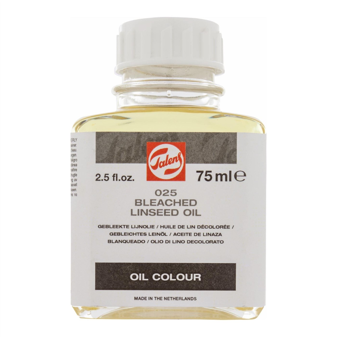 Olio di lino decolorato, trasparente, 75ml