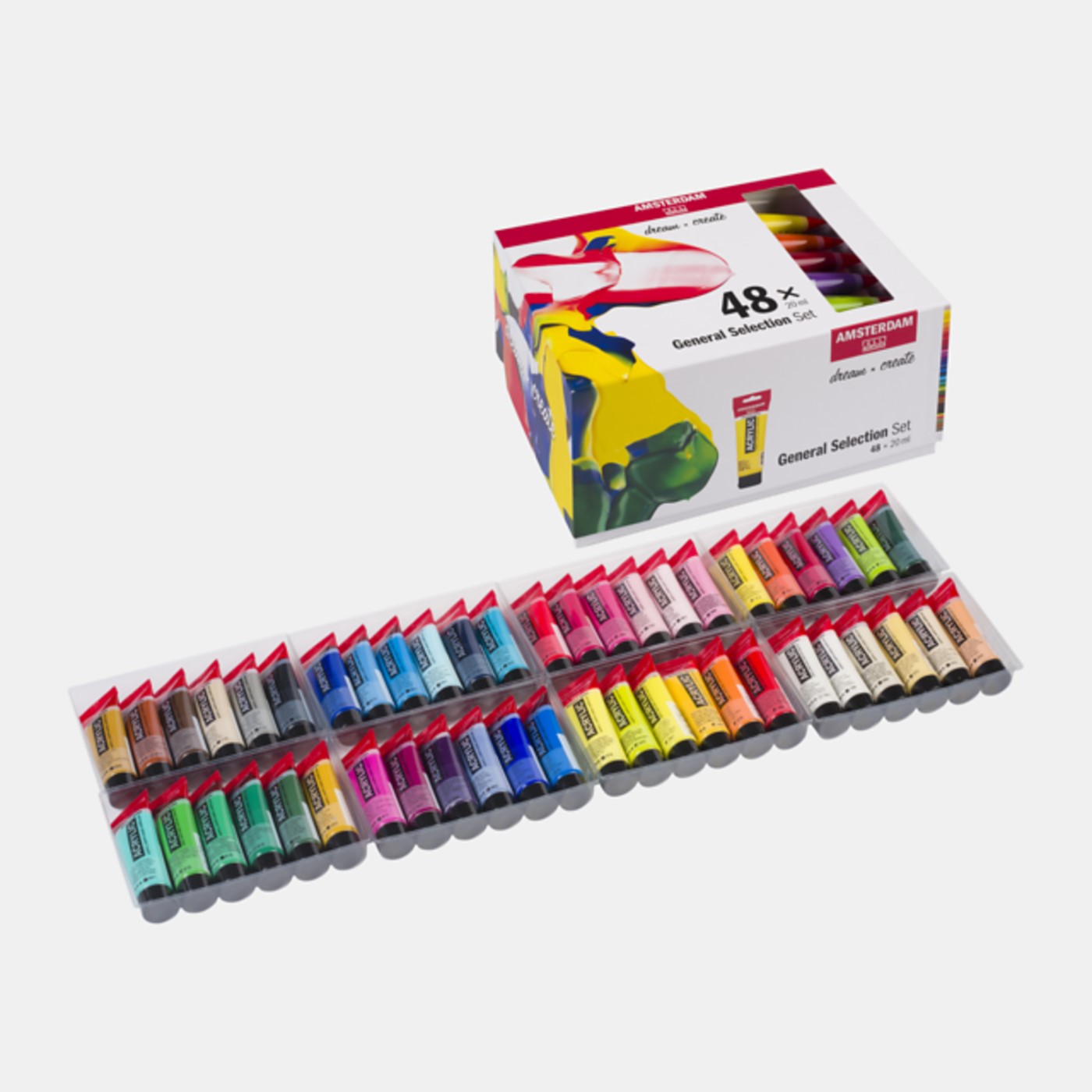 Amsterdam, acrylic set, 48 colori, 20 ml