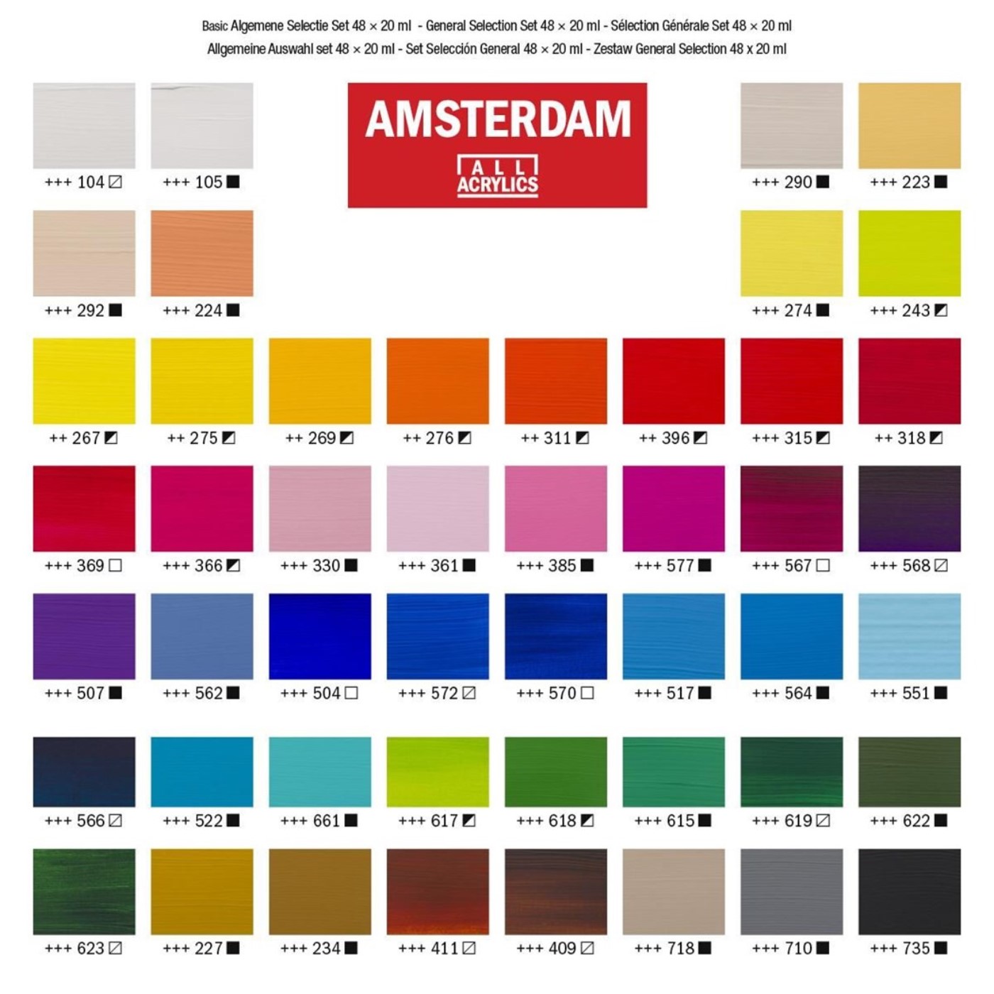 Amsterdam, Acrylic set, 48 x 20 ml