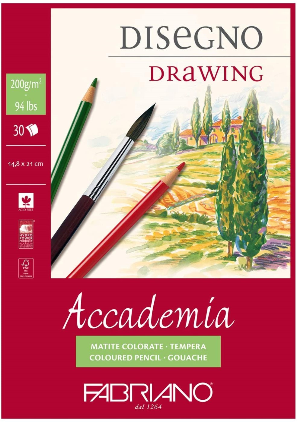 Fabriano, blocco Drawing, A5, 200 gr.