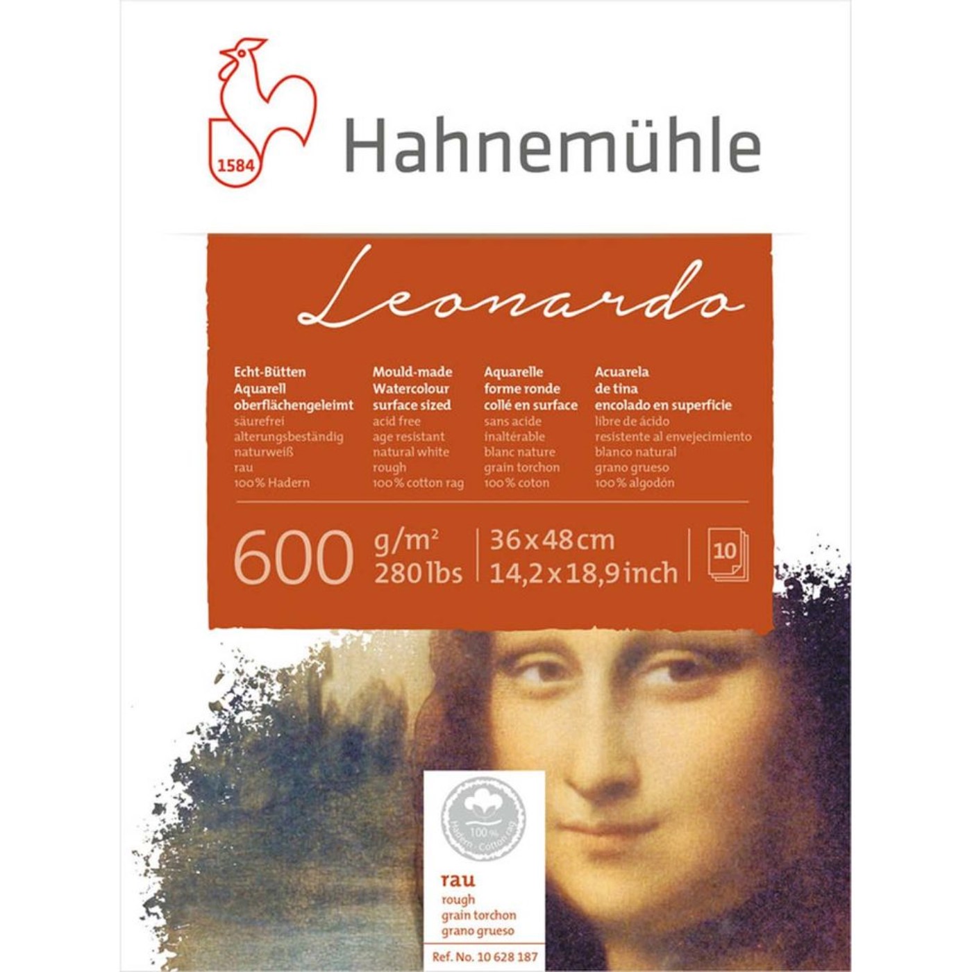 Hahnemuhle, Leonardo, grana grossa, 36 x 48 cm, 600 gr.
