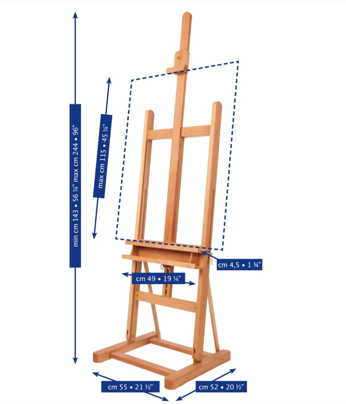 Mabef, cavalletto da studio, base con cassetta, M09
